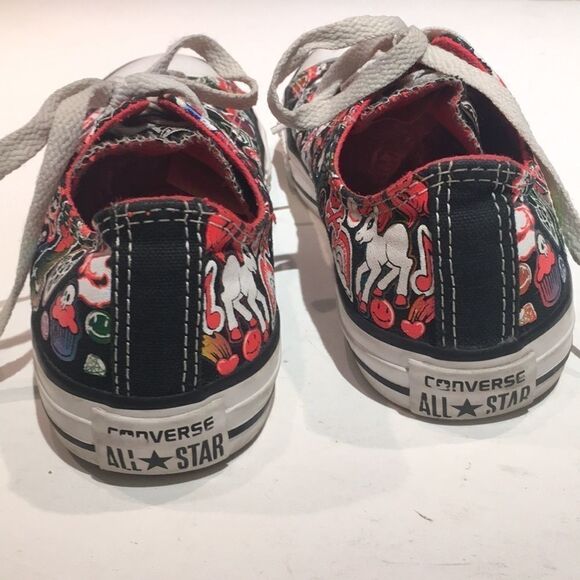 Converse All Star Jr. Black Ponies & Skulls Size 4 - Picture 6 of 12